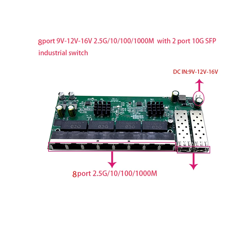 10G Sfp+ Switch 8 Port - 8-port POE 2.5G/10/1000M power supply 48V