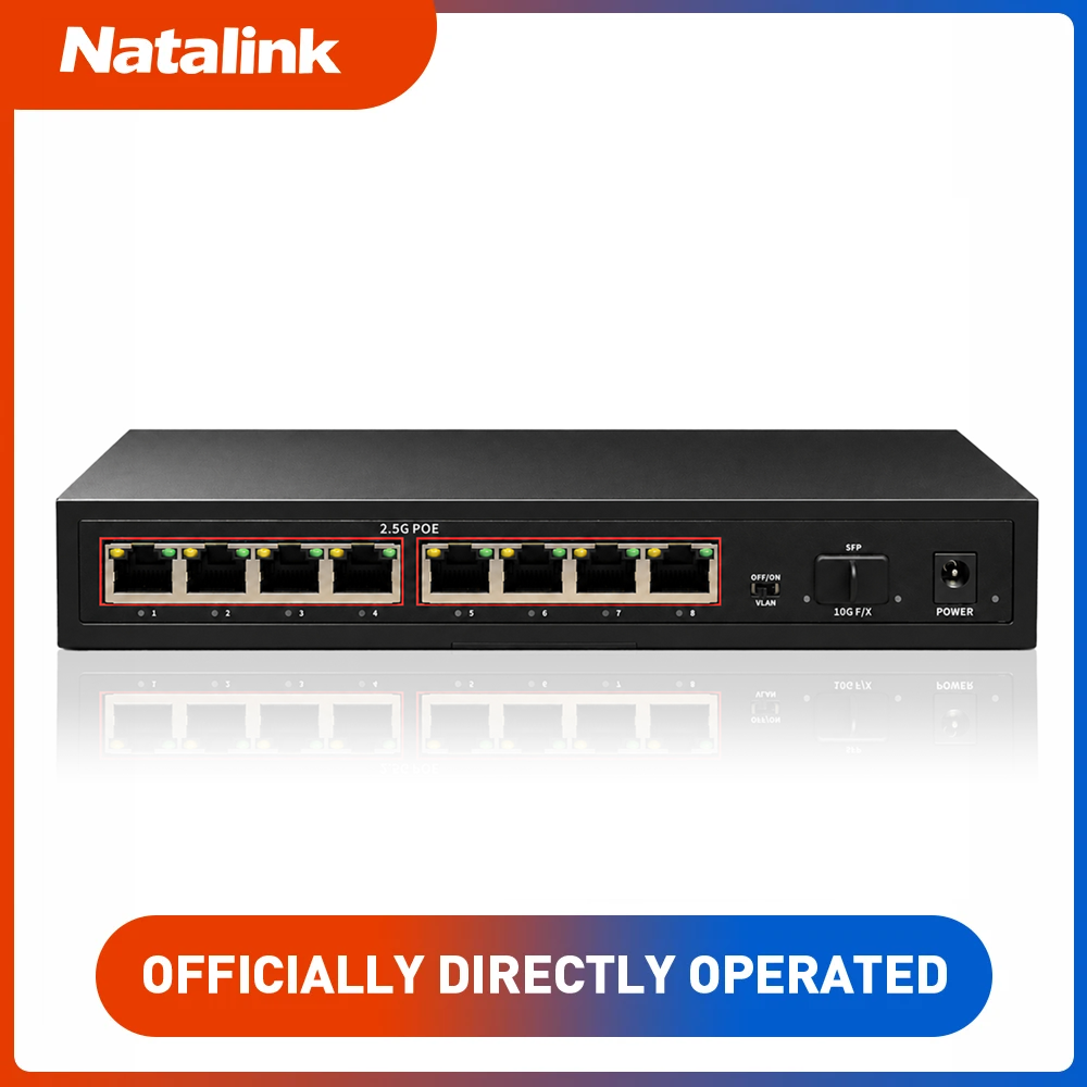 8 Port 2.5G Switch Unmanaged - Natalink 8-Port 2.5G Unmanaged PoE Network