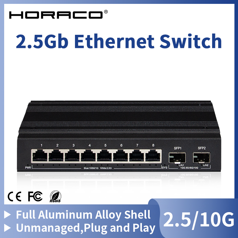 10G Sfp+ Switch 8 Port - HORACO 2.5G Network Switch 8 Port