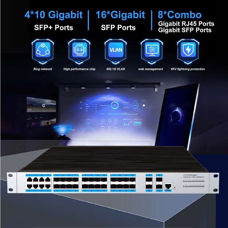 24 SFP Ports Industrial Manage - đánh giá và giá Switch 24 Port 10G Uplink