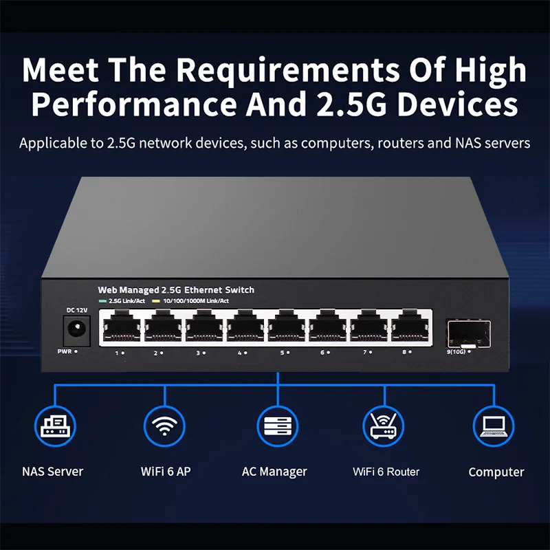 ONTi 2.5GbE Managed Switch 8 P - đánh giá và giá 10G Sfp+ Switch 8 Port