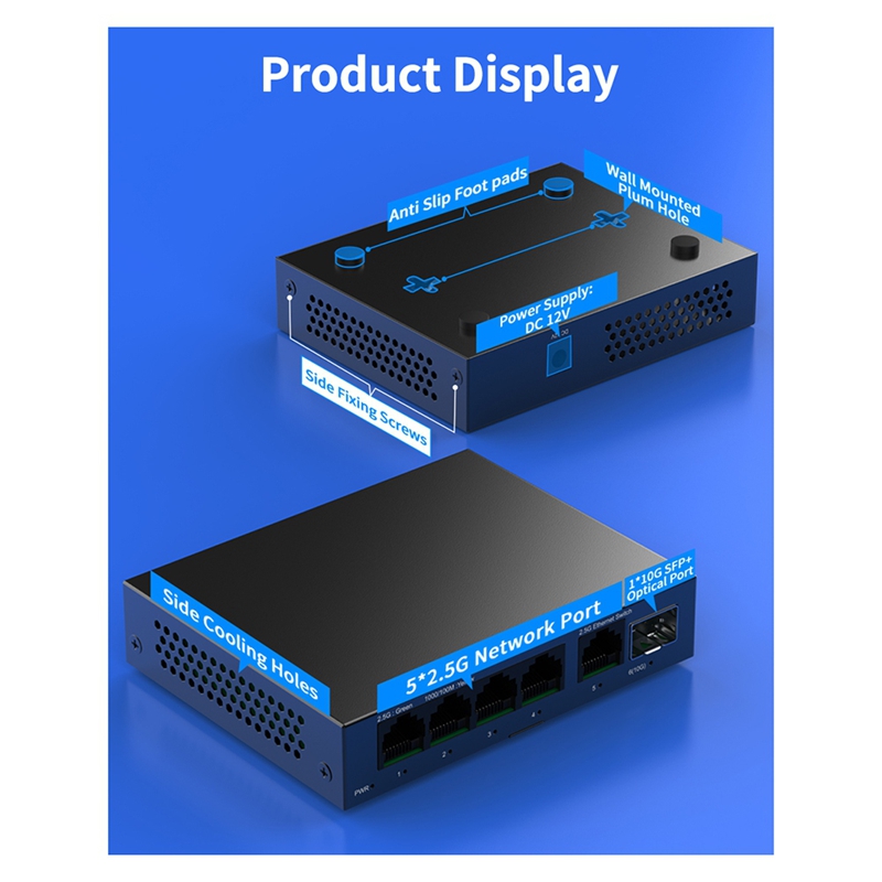 CJSD-2.5G Switch 5 Port 2500Mb - đánh giá và giá Switch 5 Port 2.5G Unmanaged