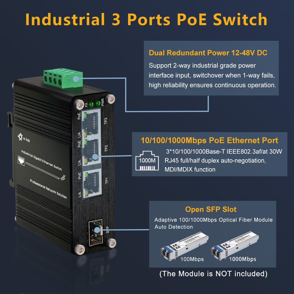 Mini Industrial 4 Port 10/100/ - đánh giá và giá Industrial Switch Din Rail Gigabit