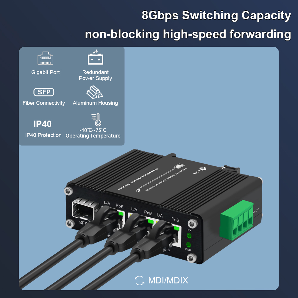 Mini Industrial 4 Port 10/100/ - đánh giá và giá Industrial Switch Din Rail Gigabit