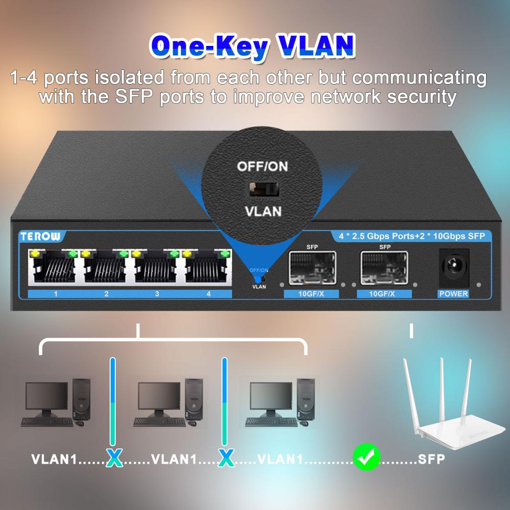 TEROW Gigabit POE Switch 2.5G/ - đánh giá và giá 10G Sfp+ Switch 8 Port