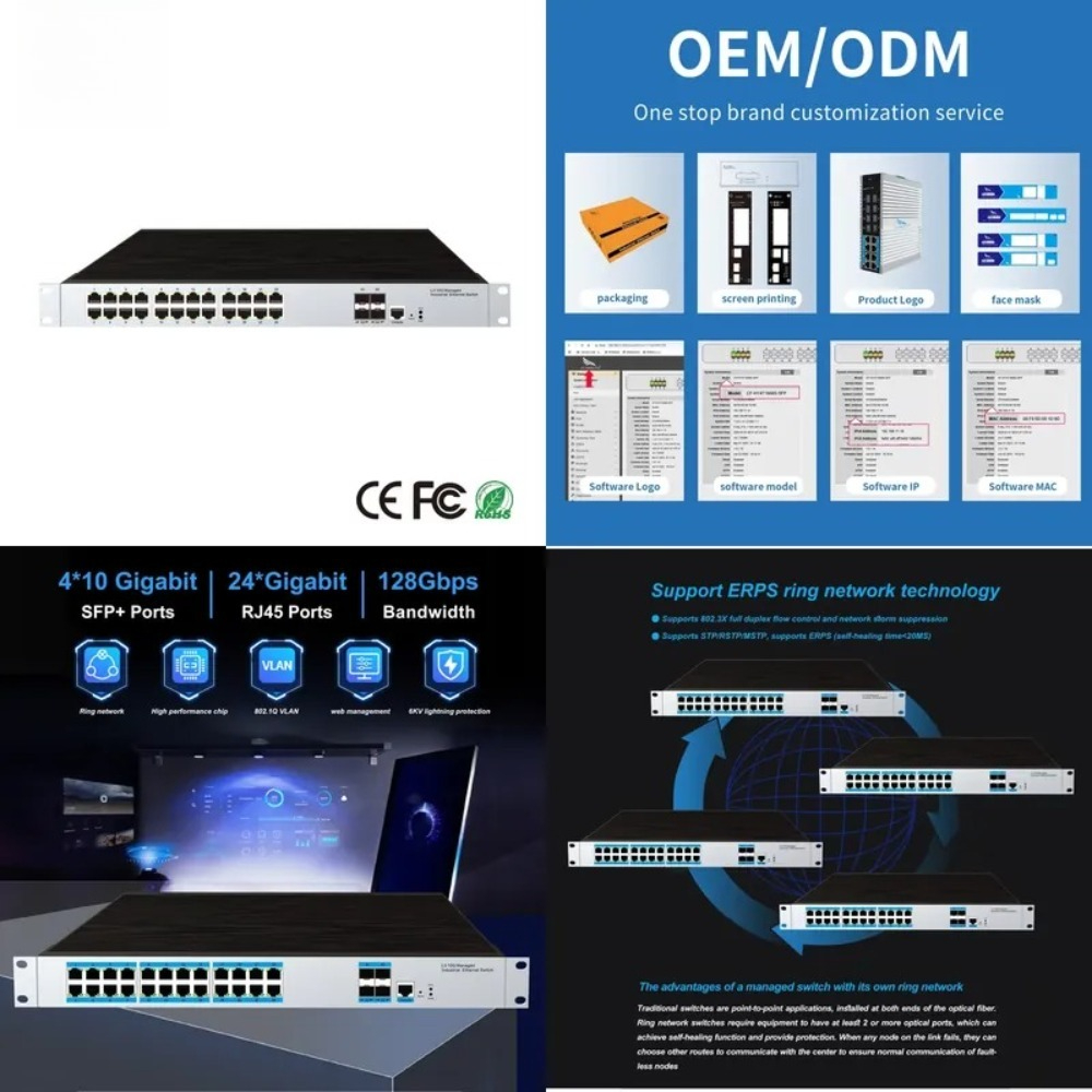 24 RJ45 ports industrial-grade - đánh giá và giá Switch 24 Port 10G Uplink