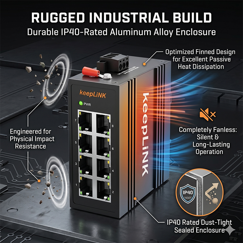 KeepLiNK 8-Port Gigabit Indust - đánh giá và giá Industrial Switch Din Rail Gigabit