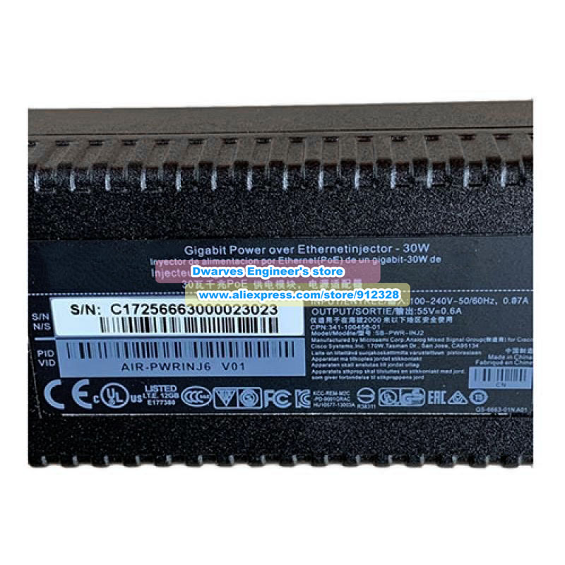 Chính Hãng AIR-PWRINJ6 55V 0.6 - đánh giá và giá Poe Injector Gigabit 30W
