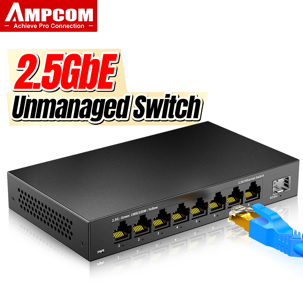 AMPCOM 8 Port 2.5Gigabit Ether - đánh giá và giá 10G Sfp+ Switch 8 Port