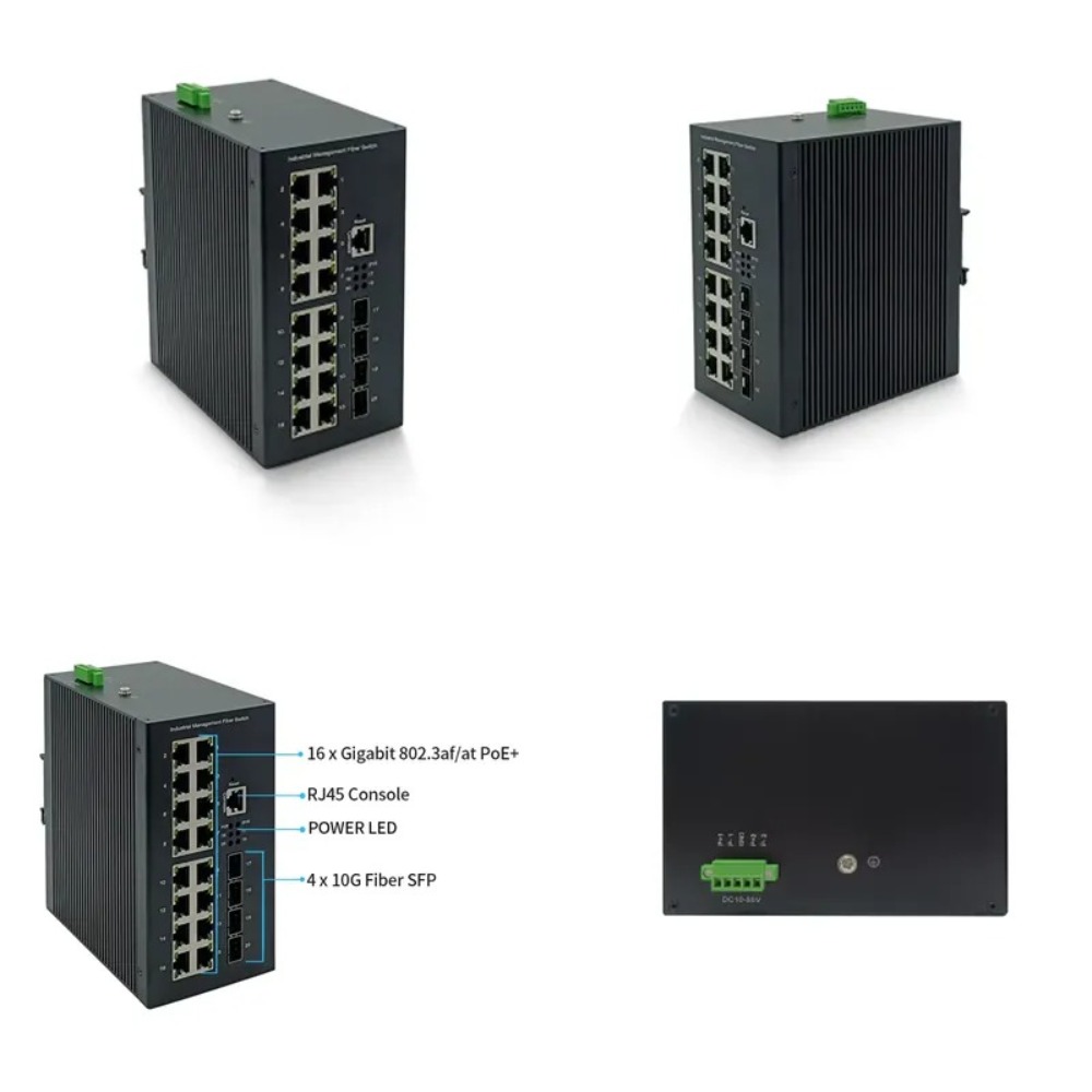16-port industrial-grade Gigab - đánh giá và giá Poe Switch 16 Port 802.3At