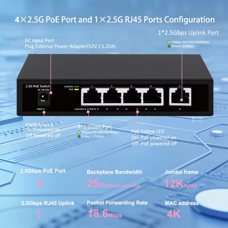 2.5g Poe Switch Unmanaged 60w  - đánh giá và giá Switch 5 Port 2.5G Unmanaged