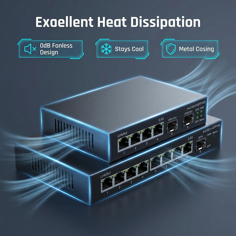 2.5G Ethernet Switch 4/8 Port  - đánh giá và giá 10G Sfp+ Switch 8 Port