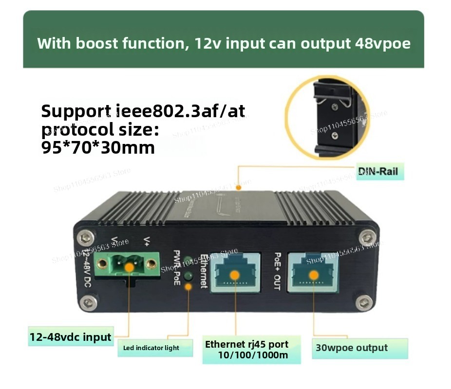 Gigabit 30W PoE Injector, Indu - đánh giá và giá Poe Injector Gigabit 30W