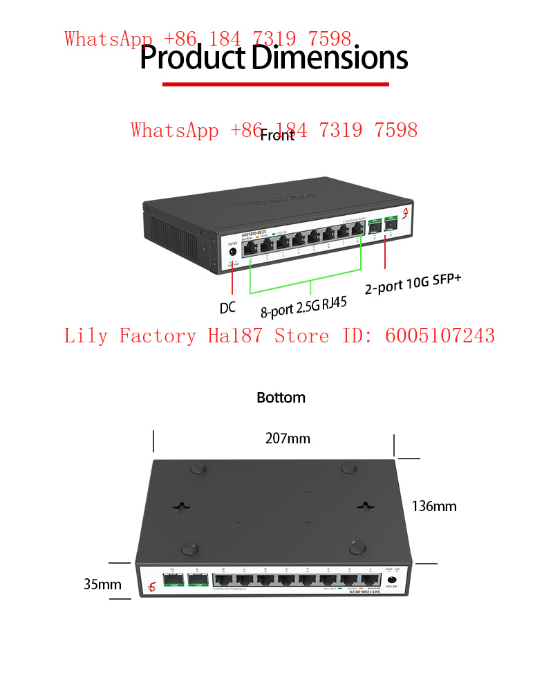 XikeStor 8*2.5G RJ45 2*10G SFP - đánh giá và giá 8 Port 2.5G Switch Unmanaged