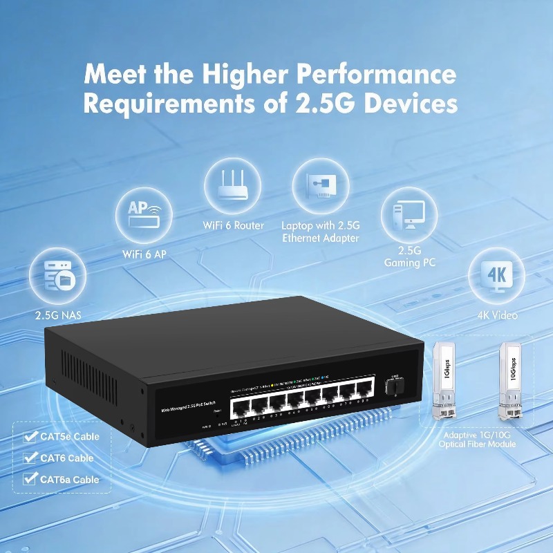 9-Port Multi-Gigabit POE LAN S - đánh giá và giá 10G Sfp+ Switch 8 Port