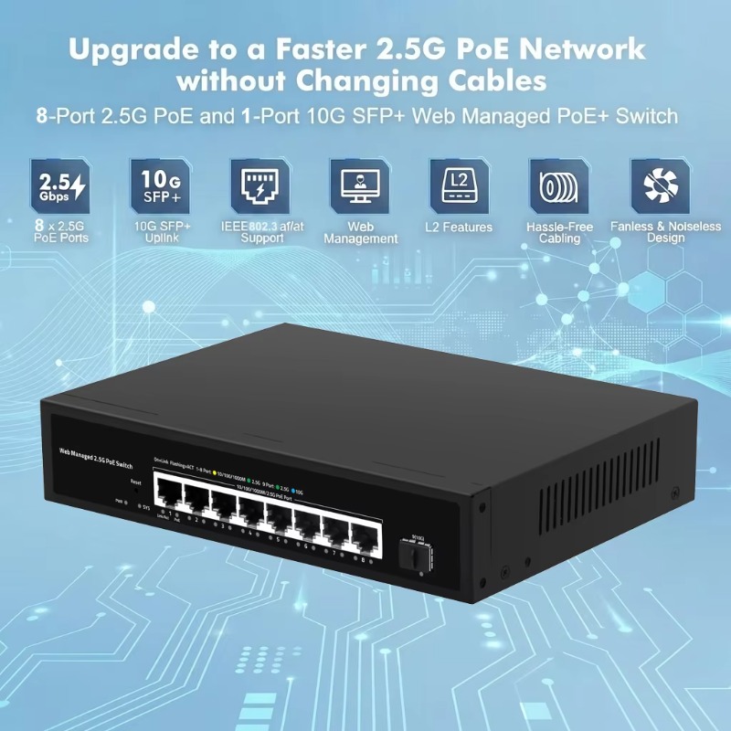 9-Port Multi-Gigabit POE LAN S - đánh giá và giá 10G Sfp+ Switch 8 Port