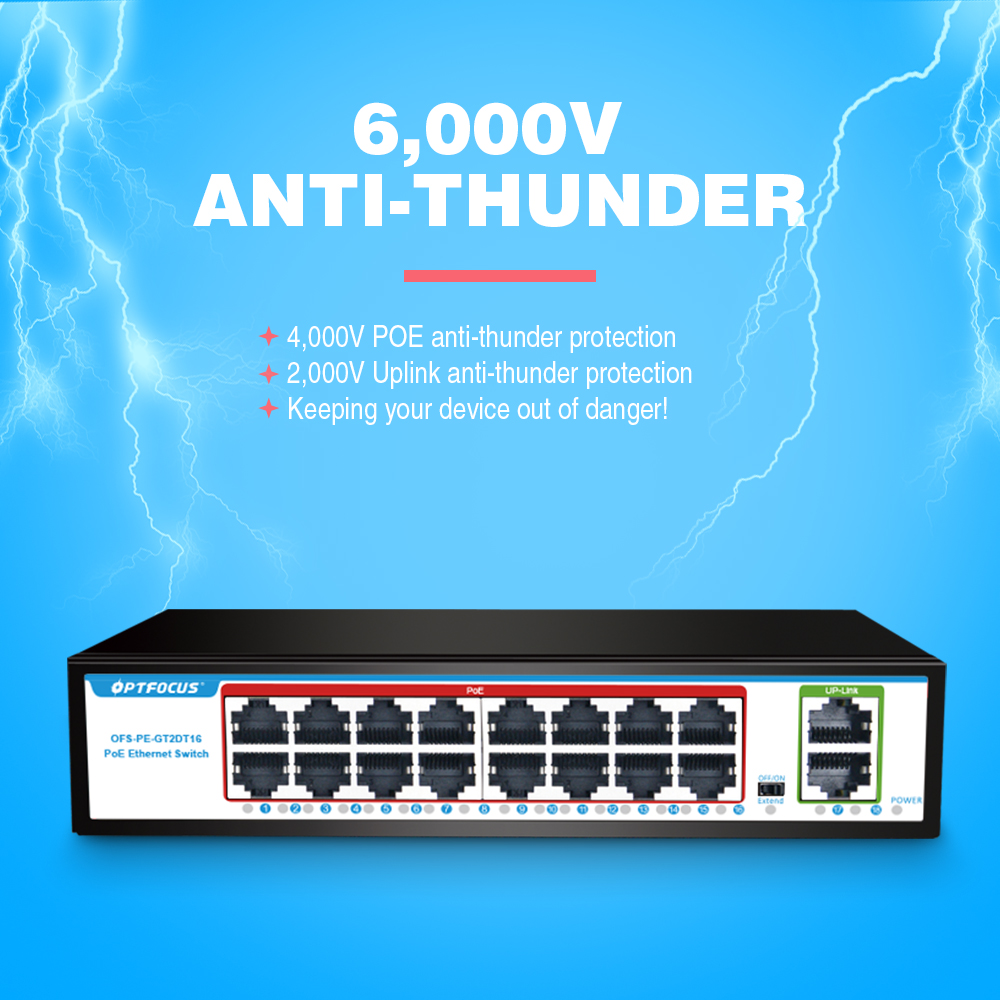 OPTFOCUS 1000M GIGABIT POE Swi - đánh giá và giá Poe Switch 16 Port 802.3At